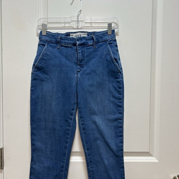 Frank & Eileen Wicklow Performance Cropped Blue Denim Jeans Raw Hem Size 0 - Picture 2 of 16